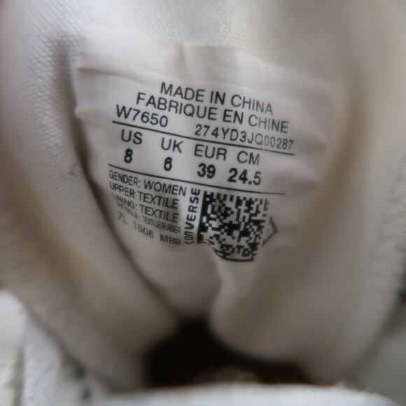 Converse Shoes Womens 8 Hi Top Sneaker Chuck Taylor All Star White Canvas Casual - Picture 13 of 13